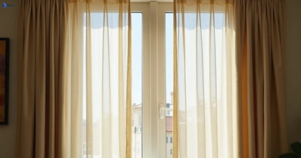 Dusty and dull curtains in wonga-park-vic before steam cleaning